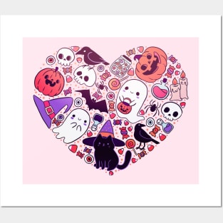 Cute heart halloween Posters and Art